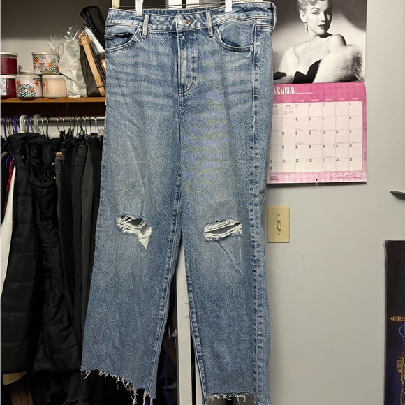 Express Denim - Express Light Blue Distressed Ankle Jeans